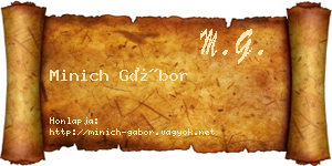Minich Gábor névjegykártya